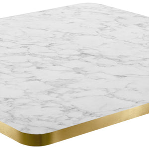 blat Marvani kwadratowy; 68x68x2.5 cm (DxSxW); złoto/biały/marmurkowy; kwadrat