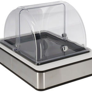witrynka chłodząca Fundale biała melamina czarna 1/2; Größe GN 1/2, 42.5x31.5x27.4 cm (DxSxW); biały/transparentny/czarny; prostokątny