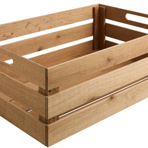 skrzynia drewniana Wantage z uchwytem; 60x40x20 cm (DxSxW); dąb