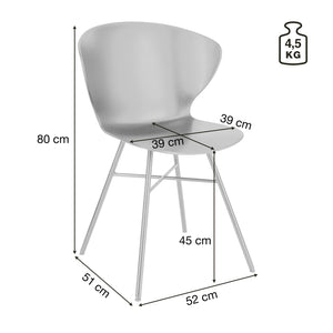 Stuhl Luvo; 52x51x79.5 cm (SxGxW); czarny; 2 sztuka / opakowanie