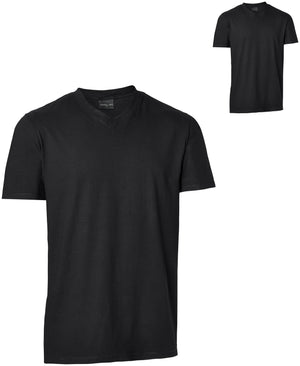t-shirt męski Double-V (opak. 2 szt.); Kleidergröße S; czarny; 2 sztuka / opakowanie