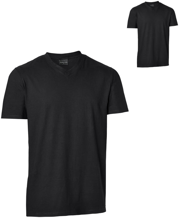 t-shirt męski Double-V (opak. 2 szt.); Kleidergröße S; czarny; 2 sztuka / opakowanie
