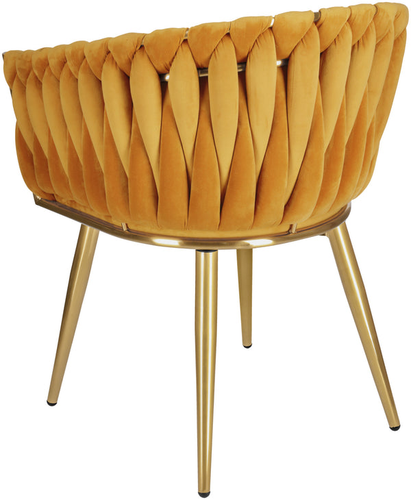 Armlehnenstuhl Wave Samt; 47x48x77 cm (SxGxW); siedzisko złoto
