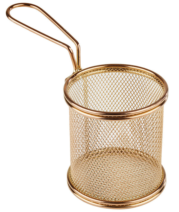 koszyk do frytek do serwowania Snackholder okrągły; 8x8.5 cm (ØxW); złoto; okrągły