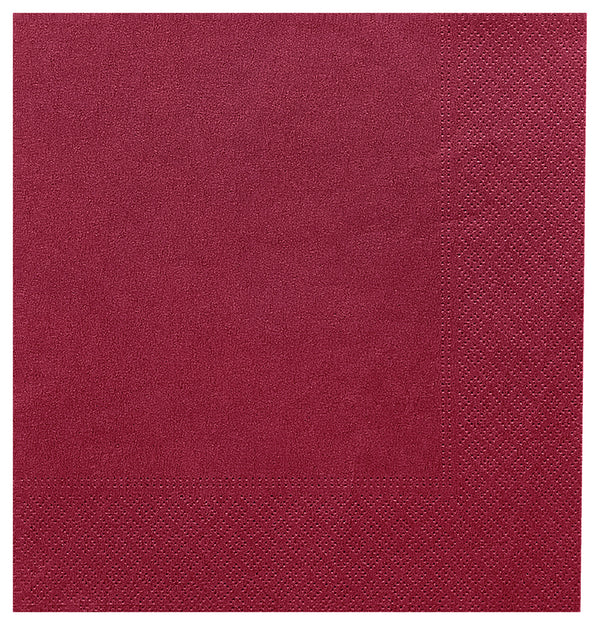 Papierserviette 2-lagig; 39x39 cm (SxD); bordo; 100 sztuka / opakowanie