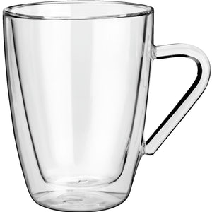 szklanka do herbaty Dila z uchem; 320ml, 8.5x11.1 cm (ØxW); transparentny; 2 sztuka / opakowanie
