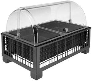 witrynka chłodząca Portland stal szlachetna 1/1; Größe GN 1/1, 55.4x35.2x29.9 cm (DxSxW); antracyt/transparentny/stal nierdzewna; prostokątny