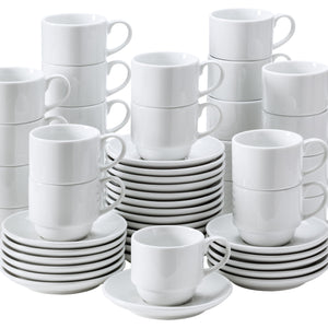 szklanka i spodek do szklanki do kawy opak. promocyjne; 200ml, 13.5 cm (Ø); biały; 25 zestaw(y) / opakowanie