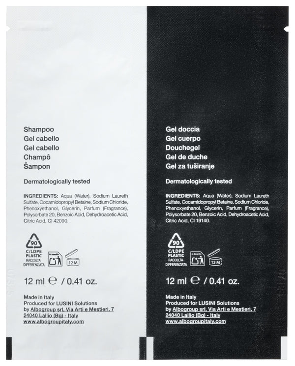 szampon i żel pod prysznic Contrast; 12 ml; jasny niebieski/żółty; 800 sztuka / opakowanie