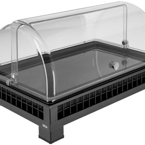witrynka chłodząca Portland melamina czarna 1/1; Größe GN 1/1, 55.4x35.2x29.9 cm (DxSxW); antracyt/transparentny/czarny; prostokątny
