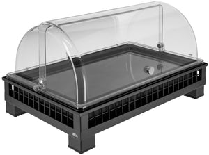 witrynka chłodząca Portland melamina czarna 1/1; Größe GN 1/1, 55.4x35.2x29.9 cm (DxSxW); antracyt/transparentny/czarny; prostokątny