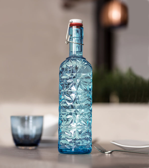 butelka z zamknięciem pałąkowym Oriente; 1050ml, 8.5x32 cm (ØxW); niebieski; 6 sztuka / opakowanie