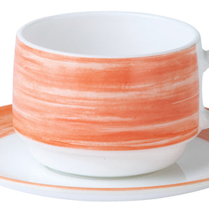 filiżanka do kawy Brush; 190ml, 7.7x5.8 cm (ØxW); pomarańczowy; okrągły; 12 sztuka / opakowanie