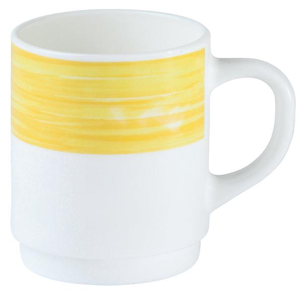 kubek Brush; 250ml, 7.2x8.9 cm (ØxW); żółty; okrągły; 6 sztuka / opakowanie