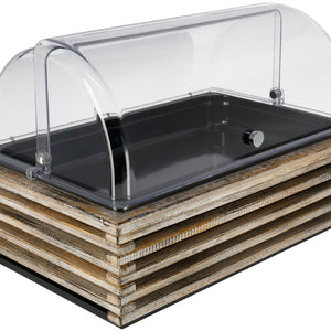 witrynka chłodząca Natchez 6,5 cm melamina czarna 1/1; Größe GN 1/1, 57.5x37x27.7 cm (DxSxW); biały vintage/transparentny/biały; prostokątny