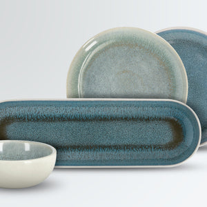 zestaw próbny naczynia Navina 4-teilig; jasny niebieski/ciemny niebieski/różowy