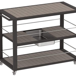 zestaw - wózek do serwowania Aventuro z półkami i pojemnikami GN; 119x56x80 cm (SxGxW); antracyt