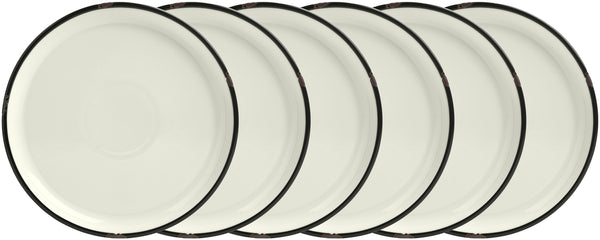 talerz płaski Liron; 21x2.5 cm (ØxW); biel kremowa/czarny; okrągły; 6 sztuka / opakowanie