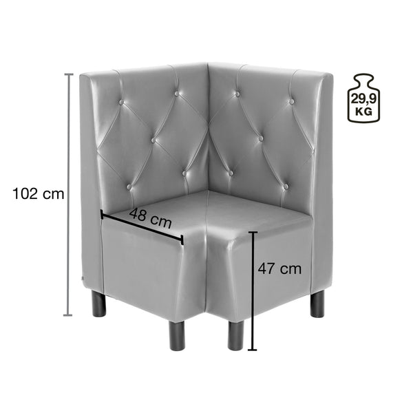 element narożny Lerida sztuczna skóra; 75x75x102 cm (SxGxW); czarny