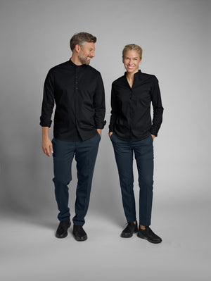 Hemd Langarm Lani Regular Fit; Kleidergröße 43/44; czarny