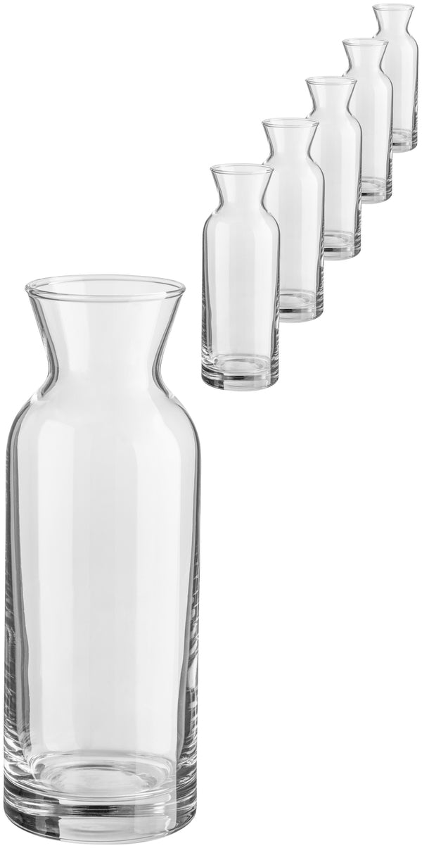 karafka Village ze znacznikiem pojemności; 360ml, 5.2x17.3 cm (ØxW); transparentny; 0.25 l Füllstrich, 6 sztuka / opakowanie