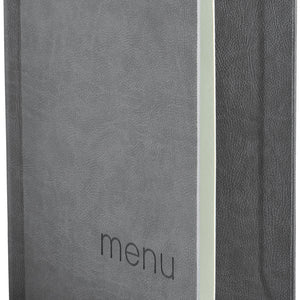 okładka zaciskowa Perron z grawerem MENU A4; Größe DIN A4, 22.5x30.5 cm (SxW); szary