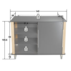 Outdoor-Servicestation Barugo; 145x60x90 cm (SxGxW); antracyt/-