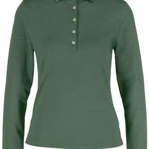 Poloshirt Damen Langarm Malme Regular Fit; Kleidergröße L; oliwka