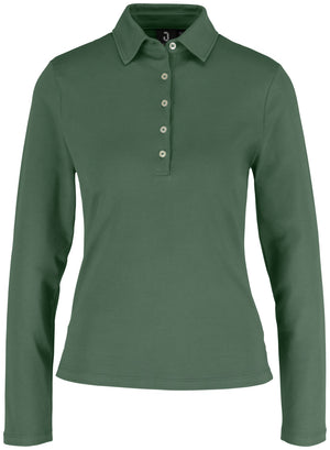 Poloshirt Damen Langarm Malme Regular Fit; Kleidergröße L; oliwka