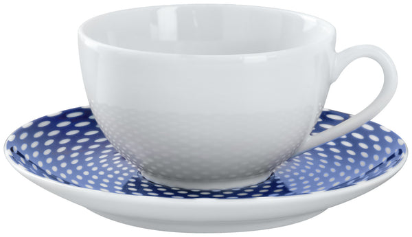 spodek do filiżanki do kawy Mixor ze wzorem; 15 cm (Ø); niebieski/biały; okrągły; 6 sztuka / opakowanie