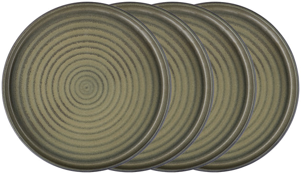 talerz z niskim rantem Snug; 20.5x2.5 cm (ØxW); oliwka; okrągły; 4 sztuka / opakowanie