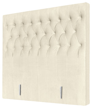 łóżko kontynentalne Basic sztuczna skóra, wezgłowie Chesterfield; 180x200x63 cm (SxDxW); perłowa biel; -