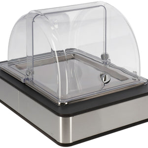 witrynka chłodząca Fundale antracyt stal szlachetna 1/2; Größe GN 1/2, 42.5x31.5x27.4 cm (DxSxW); antracyt/transparentny/stal nierdzewna; prostokątny