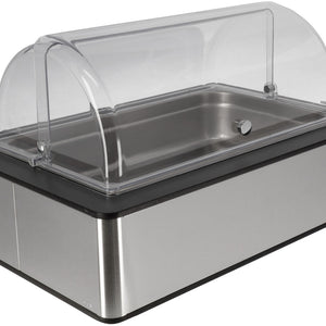 witrynka chłodząca Fundale antracyt 10 cm stal szlachetna 1/1; Größe GN 1/1, 63x42.5x27.4 cm (DxSxW); antracyt/transparentny/stal nierdzewna; prostokątny