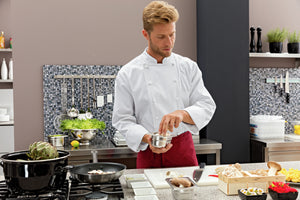 bluza kucharska męska Premium Chef guziki materiałowe długi rękaw; Kleidergröße 64; biały