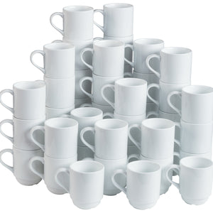 pakiet promocyjny kubków porcelanowych  Yari; 250ml, 7.4x9.2 cm (ØxW); biały; okrągły; 48 sztuka / opakowanie