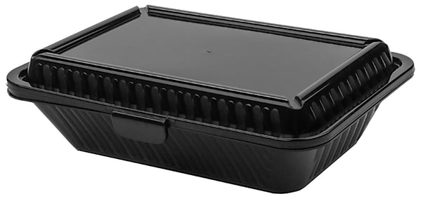 pojemnik Eco-Takeout®, 1 przegródka Eco-Takeout® 1 Fach; 23.5x17x7 cm (DxSxW); czarny; prostokątny; 12 sztuka / opakowanie