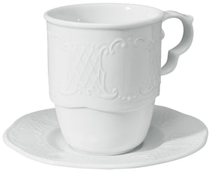 spodek do kubka / filiżanki do kawy/herbaty Menuett; 14.5 cm (Ø); biały; okrągły; 6 sztuka / opakowanie