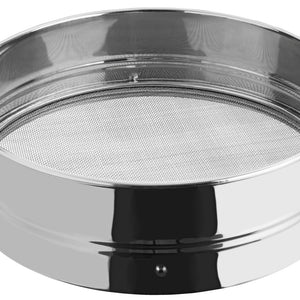 sito ze stali nierdzewnej z 4 wkładami zdejmowalnymi ; 20x6.2 cm (ØxW); srebro