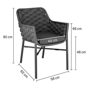 Stuhl Arto; 58x62x80 cm (SxGxW); antracyt; 2 sztuka / opakowanie