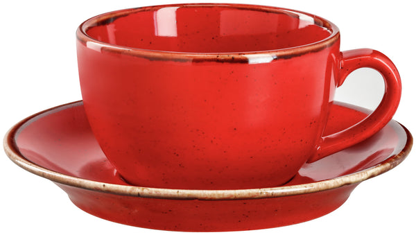 spodek do filiżanki do kawy Sidina; 16 cm (Ø); czerwony; okrągły; 6 sztuka / opakowanie