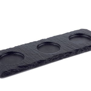 taca z łupka naturalnego 3 poziomy; 28x10x0.7 cm (DxSxW); czarny; prostokątny