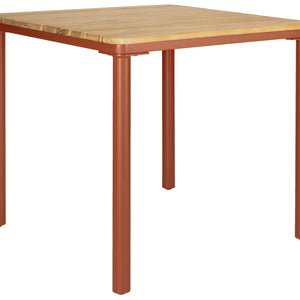 Outdoor-Teaktisch Zolia quadratisch; 80x80x76 cm (DxSxW); Platte brązowy