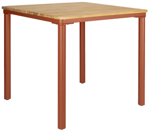 Outdoor-Teaktisch Zolia quadratisch; 80x80x76 cm (DxSxW); Platte brązowy