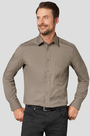 koszula męska Kim długi rękaw; Kleidergröße 43/44; taupe
