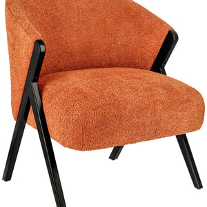 Sessel Caso Boucle; 69x70x77 cm (SxGxW); siedzisko terakota, stelaż czarny