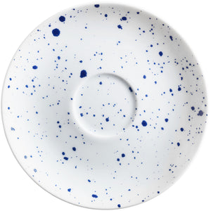 spodek do filiżanki do espresso Mixor z kropkami; 12 cm (Ø); biały/niebieski; okrągły; 6 sztuka / opakowanie