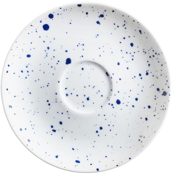 spodek do filiżanki do espresso Mixor z kropkami; 12 cm (Ø); biały/niebieski; okrągły; 6 sztuka / opakowanie