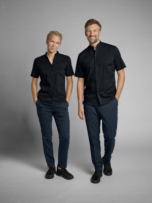Hemd Kurzarm Lani Regular Fit; Kleidergröße 37/38; czarny
