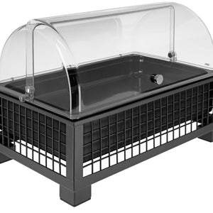 witrynka chłodząca Portland 6,5 cm melamina czarna 1/1; Größe GN 1/1, 55.4x35.2x29.9 cm (DxSxW); antracyt/transparentny/biały; prostokątny